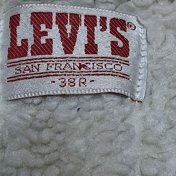 Vintage Levis Sherpa Lined Denim Trucker Jacket USA Made Mens 38R M Early 1980s - Picture 6 of 16